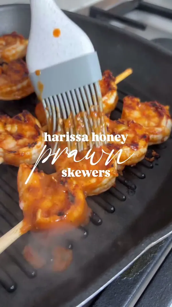 Harissa-honey Prawn Skewers
